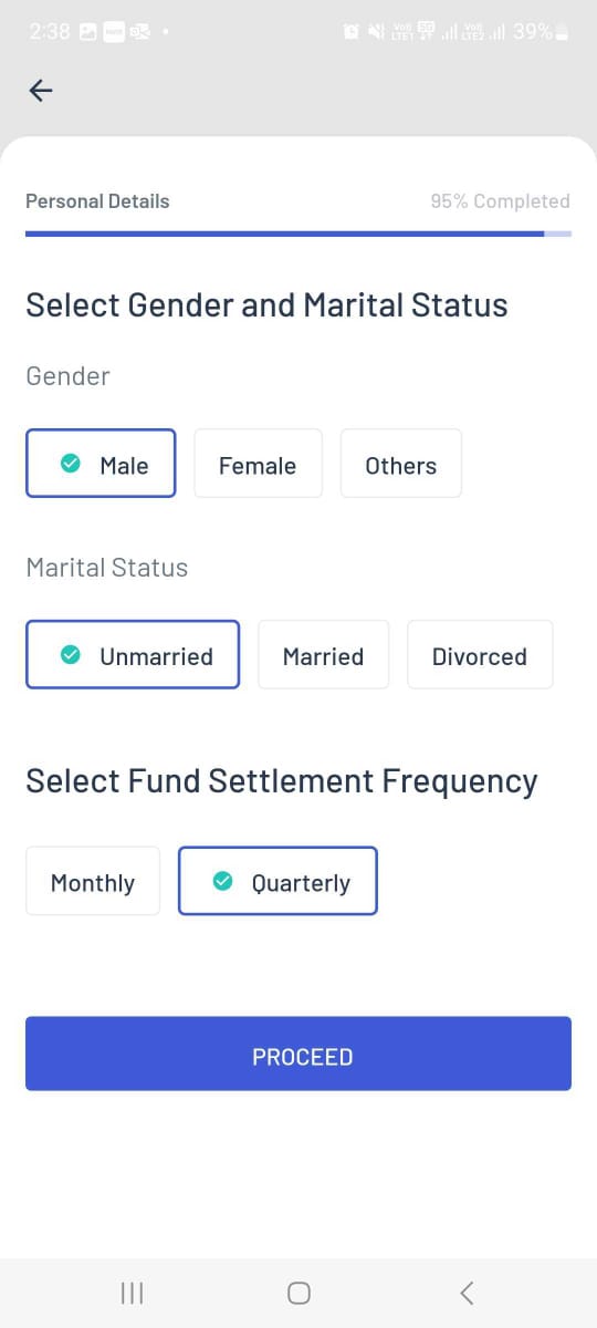 Step 5: Selfie upload, signature, and personal details form screenshot